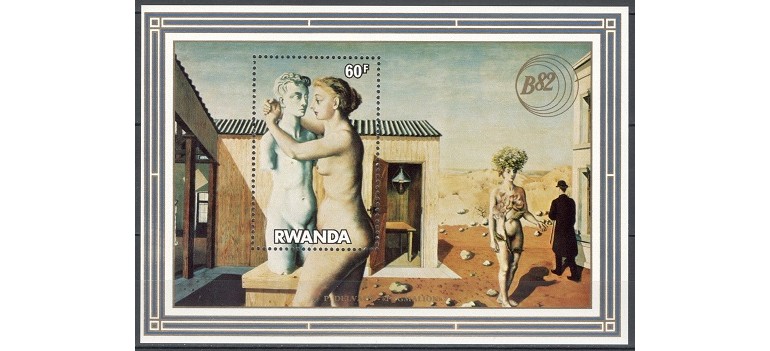 RWANDA 1982 - PICTURA DELVAUX - BLOC NESTAMPILAT - MNH / nud19